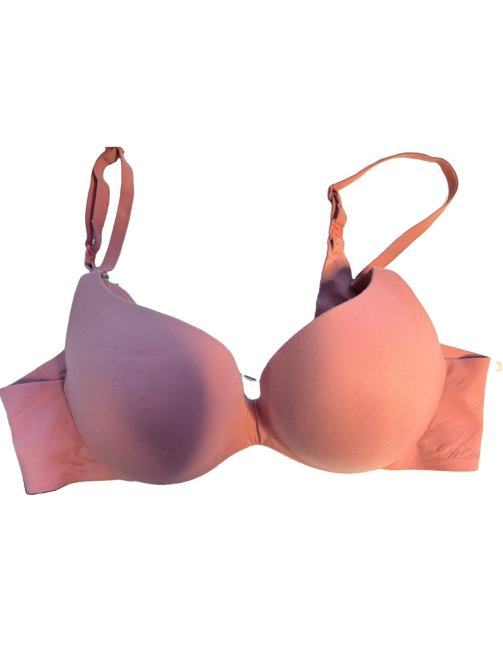 Victoria Secret Bra 34B Pink Perfect Shape Wireless Tshirt Seamless Soft Comfort